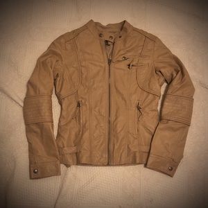 Vintage Member’s Only Style, Tan, Faux Leather Jacket, by Forever 21